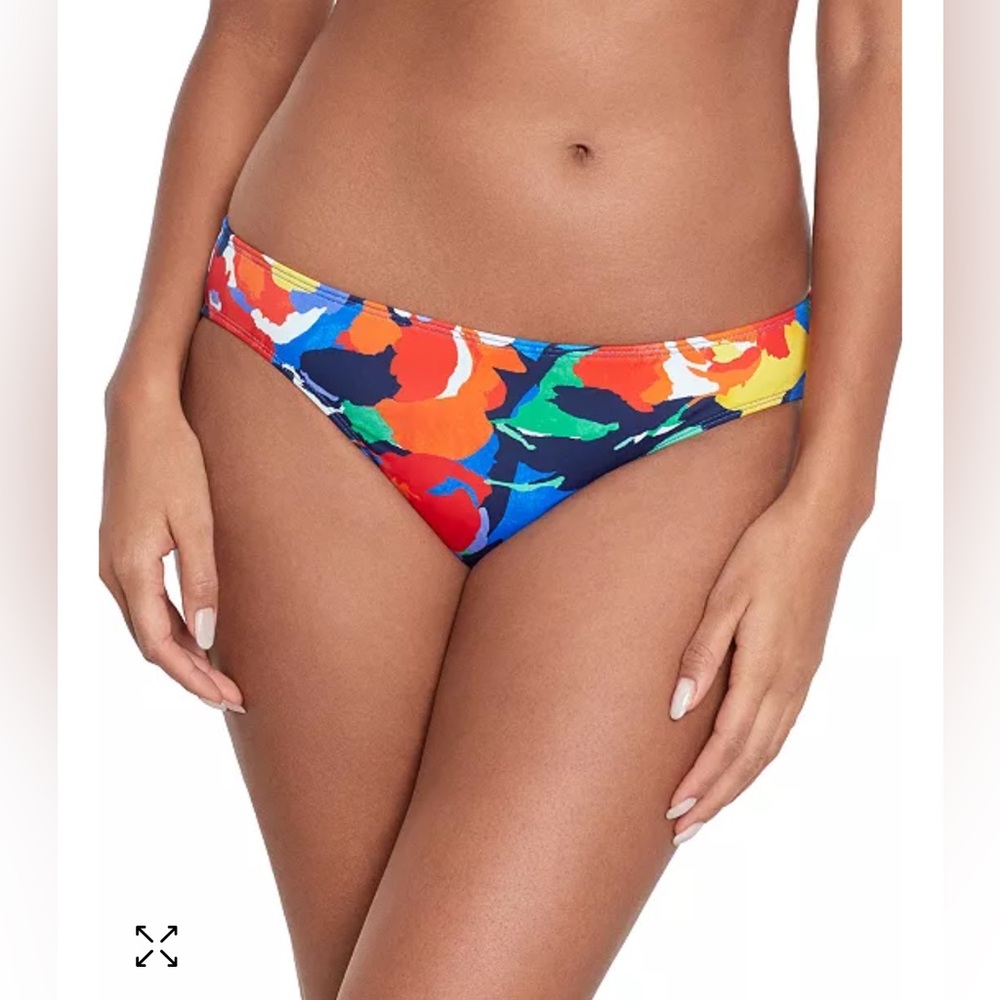 Lauren Ralph Lauren Women's Multicolored  Tropical Hipster Bikini Bottoms 14 NWT
